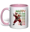 Чашка с цветной ручкой Santa dancing Нежно розовый Чашка с цветной ручкой Santa dancing Нежно розовый фото