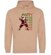 Мужская толстовка (худи) Santa dancing Песочный фото