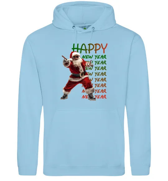 Чоловіча толстовка (худі) Santa dancing Блакитний фото