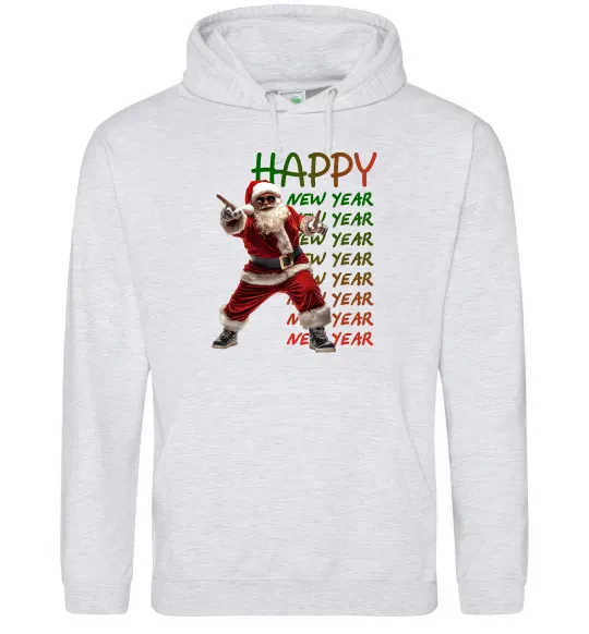 Женская толстовка (худи) Santa dancing Серый меланж фото
