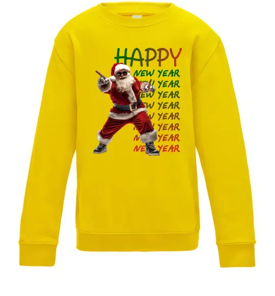 Детский Свитшот Santa dancing Солнечно желтый фото