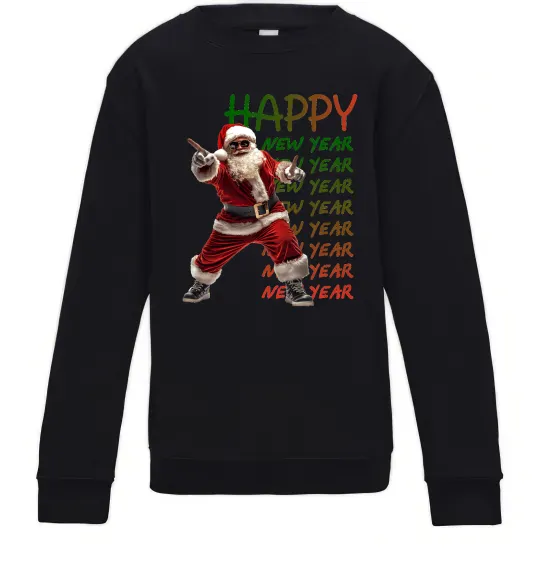 Детский Свитшот Santa dancing Черный фото