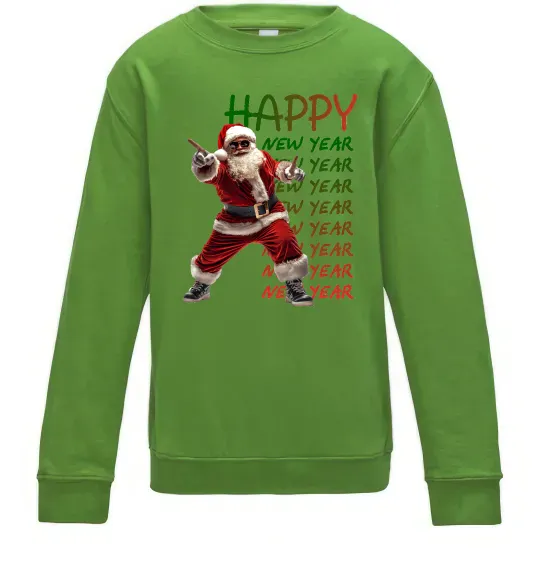 Детский Свитшот Santa dancing Лаймовый фото