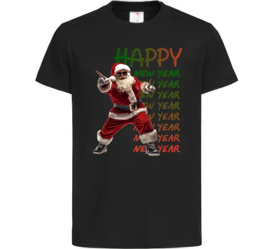 Дитяча футболка Santa dancing Чорний фото
