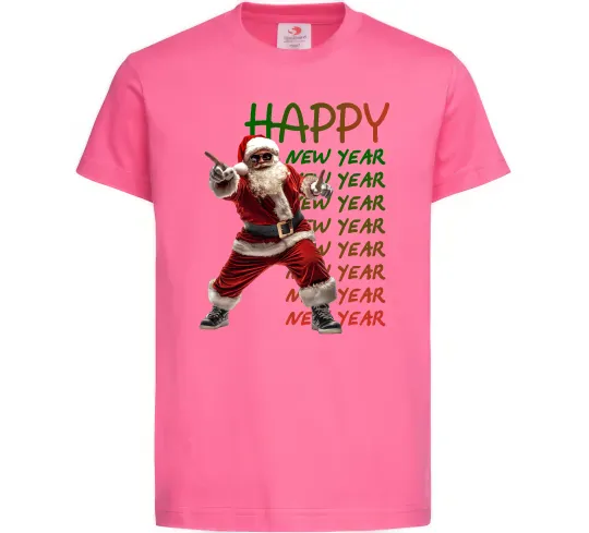 Дитяча футболка Santa dancing Яскраво-рожевий фото