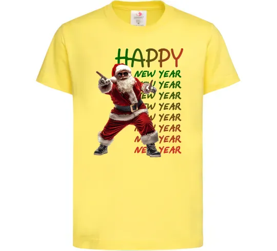Дитяча футболка Santa dancing Лимонний фото