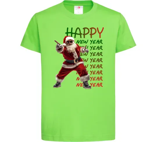 Дитяча футболка Santa dancing Лаймовий фото
