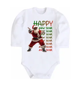 Детский боди Santa dancing Белый фото