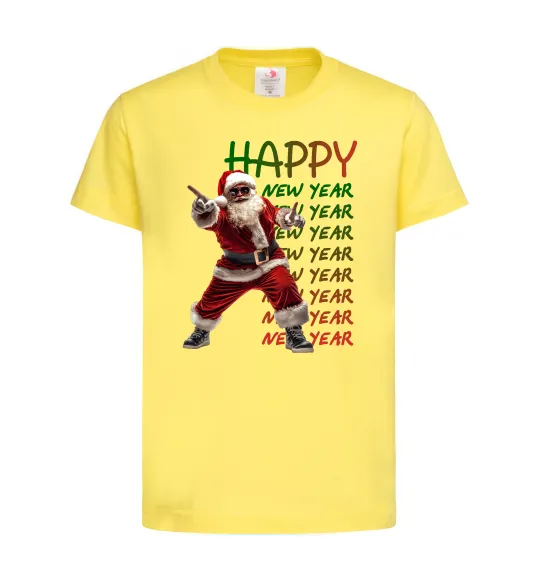 Детская футболка Santa dancing Лимонный фото