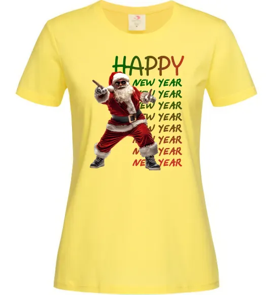 Жіноча футболка Santa dancing Лимонний фото