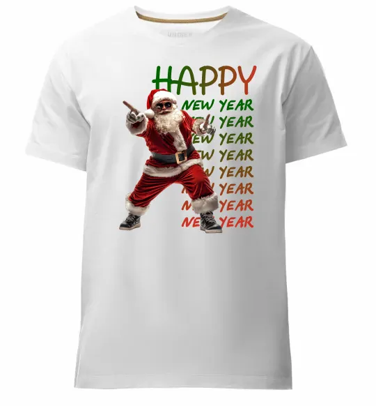 Чоловіча преміум футболка Santa dancing Білий фото