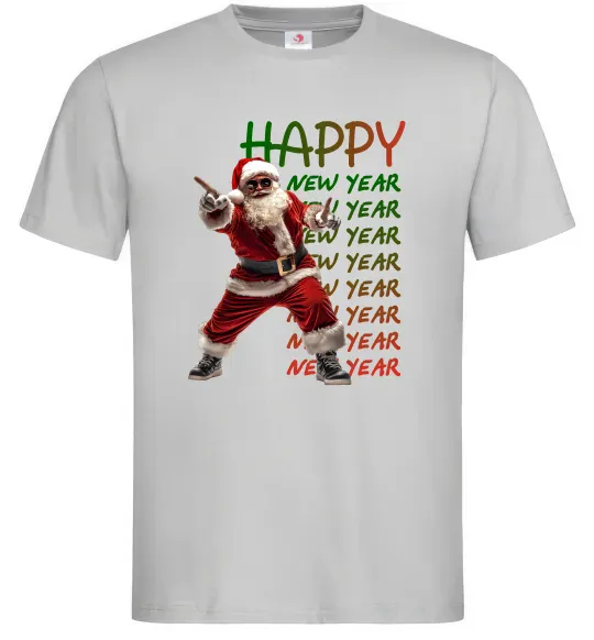 Мужская футболка Santa dancing Серый фото