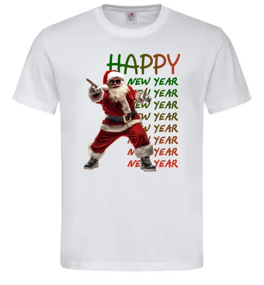 Мужская футболка Santa dancing Белый фото