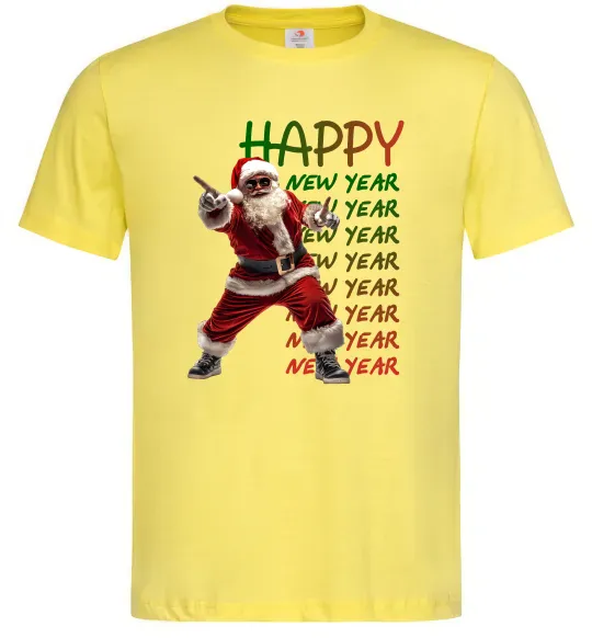 Мужская футболка Santa dancing Лимонный фото