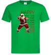Мужская футболка Santa dancing Зеленый фото