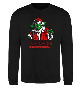 Свитшот Йода Christmas Merry Черный фото