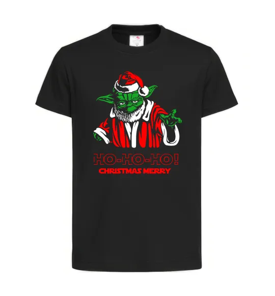 Детская футболка Йода Christmas Merry Черный фото