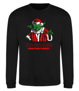 Свитшот Йода Christmas Merry Черный фото