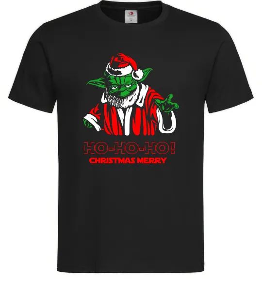 Мужская футболка Йода Christmas Merry Черный фото