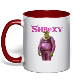 Чашка с цветной ручкой Shrexy, колір - червоний Красный фото
