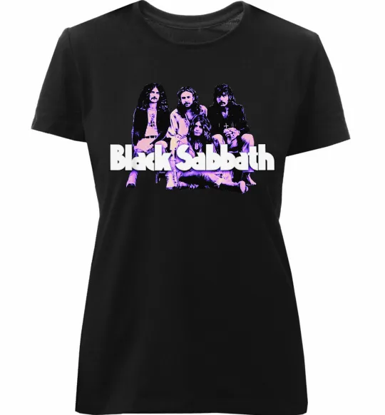 Жіноча преміум футболка Black Sabbath band Чорний фото