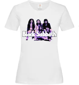 Женская футболка Black Sabbath band Белый фото