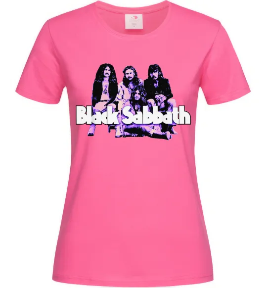Женская футболка Black Sabbath band Ярко-розовый фото