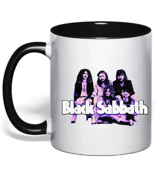Чашка с цветной ручкой Black Sabbath band Черный фото