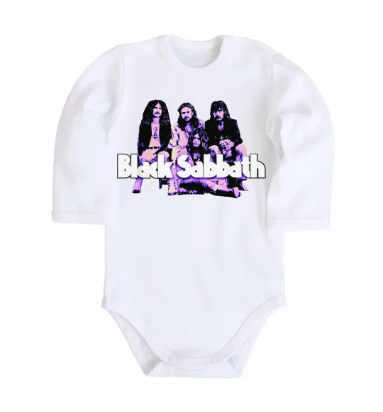 Дитячий бодік Black Sabbath band Білий фото