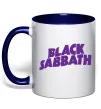 Чашка з кольоровою ручкою Black Sabbath logo Глибокий темно-синій фото
