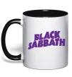 Чашка з кольоровою ручкою Black Sabbath logo Чорний фото