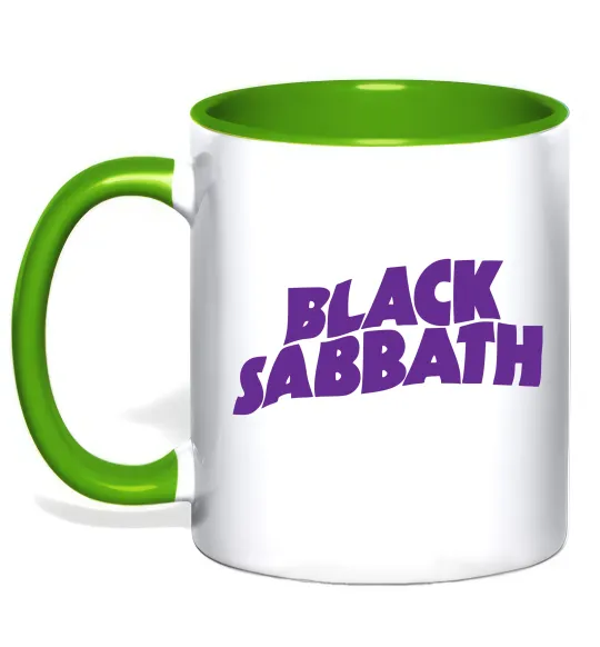 Чашка з кольоровою ручкою Black Sabbath logo Зелений фото