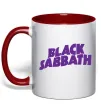 Чашка з кольоровою ручкою Black Sabbath logo Червоний фото
