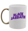 Чашка з кольоровою ручкою Black Sabbath logo Золото фото