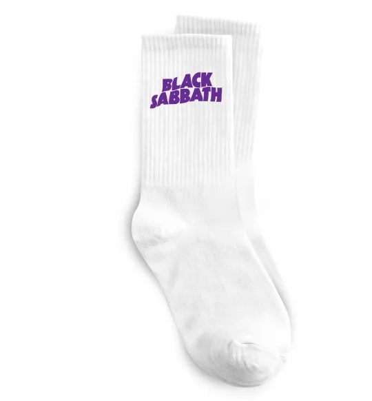 Шкарпетки Black Sabbath logo Білий фото