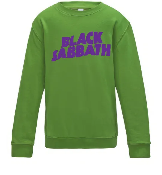 Дитячий світшот Black Sabbath logo Лаймовий фото