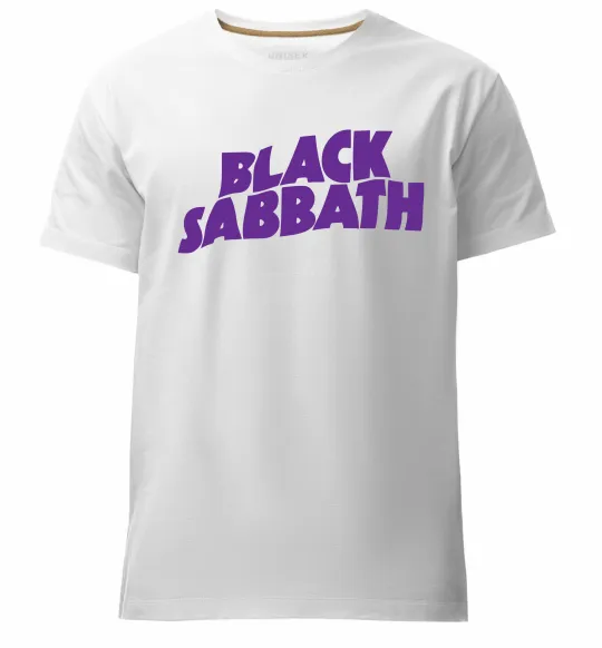 Чоловіча преміум футболка Black Sabbath logo Білий фото