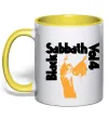 Чашка с цветной ручкой Black Sabbath vol.4 Солнечно желтый фото