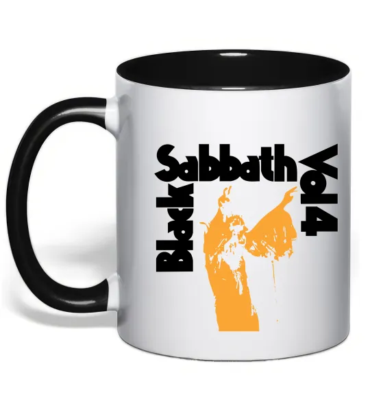 Чашка с цветной ручкой Black Sabbath vol.4 Черный фото