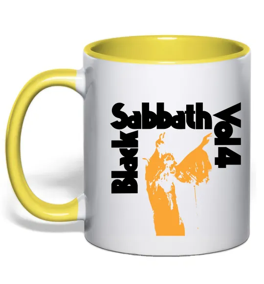 Чашка с цветной ручкой Black Sabbath vol.4 Лимонный фото
