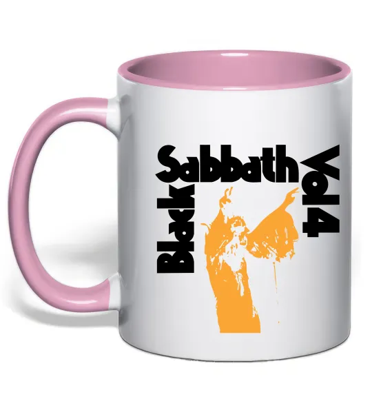 Чашка с цветной ручкой Black Sabbath vol.4 Нежно розовый фото