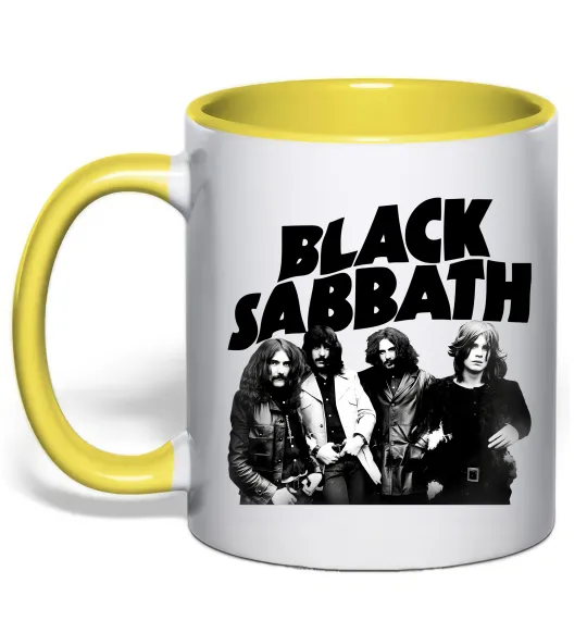 Чашка с цветной ручкой Black Sabbath фото Солнечно желтый фото