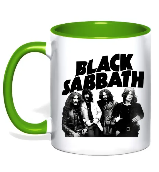 Чашка з кольоровою ручкою Black Sabbath фото Лаймовий фото
