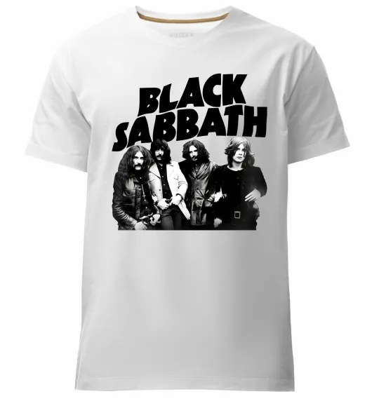 Чоловіча преміум футболка Black Sabbath фото Білий фото