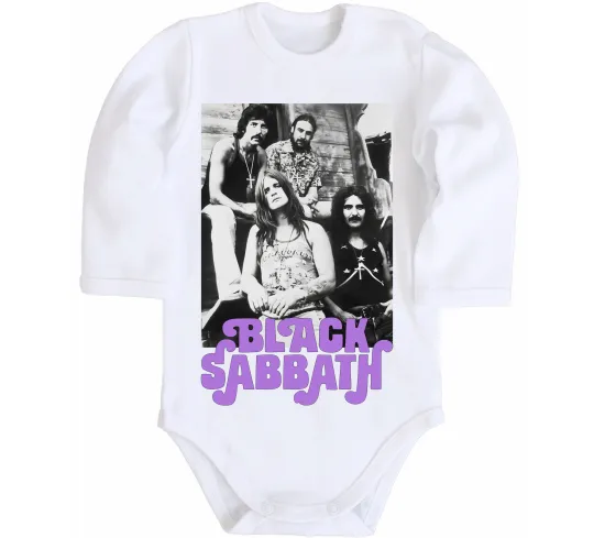 Дитячий бодік Ozzy Osbourne and Black Sabbath Білий фото