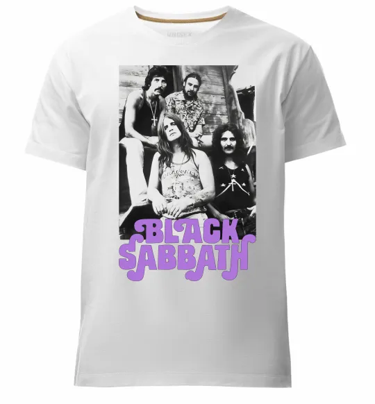 Мужская премиум футболка Ozzy Osbourne and Black Sabbath Белый фото