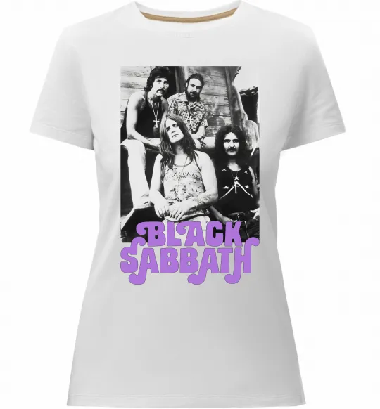 Жіноча преміум футболка Ozzy Osbourne and Black Sabbath Білий фото