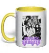Чашка з кольоровою ручкою Ozzy Osbourne and Black Sabbath Сонячно жовтий фото