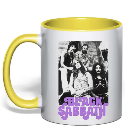Чашка с цветной ручкой Ozzy Osbourne and Black Sabbath Лимонный фото