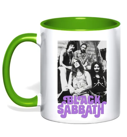 Чашка с цветной ручкой Ozzy Osbourne and Black Sabbath Лаймовый фото
